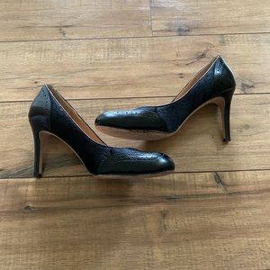 Ann Taylor Calf Hair Leather Heels Round Toe Pumps Size 8
